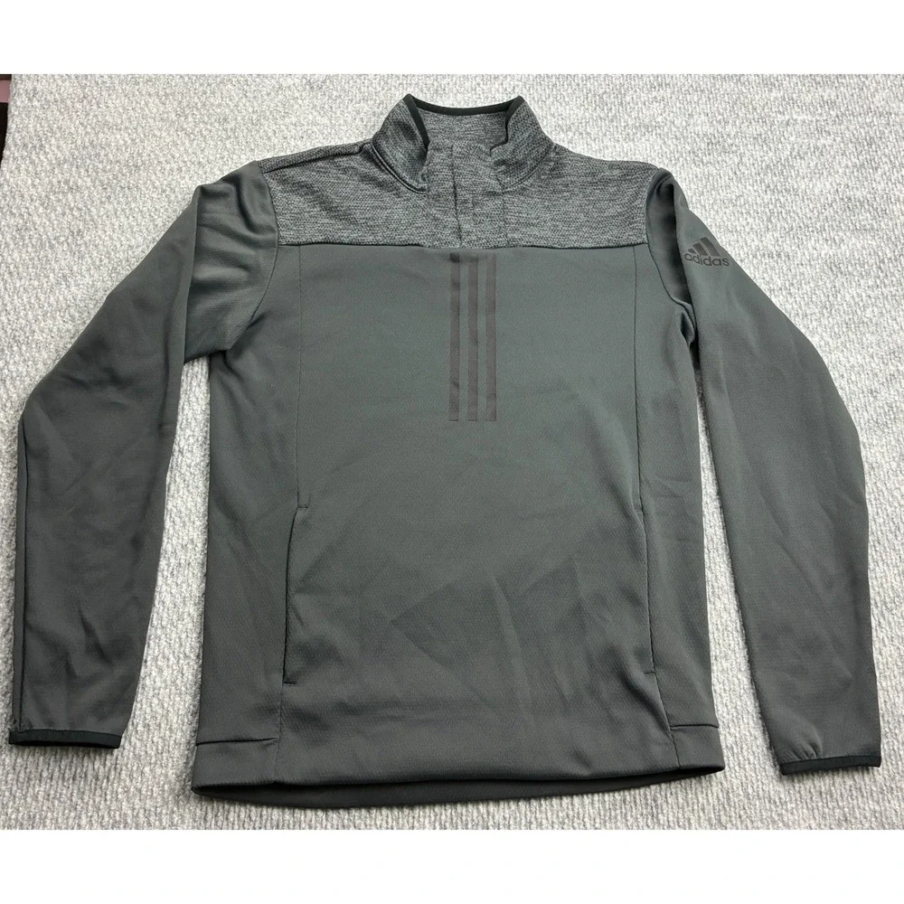Adidas ClimaWarm Jacket Mens Small Gray Full Zip Training Track FM5538
